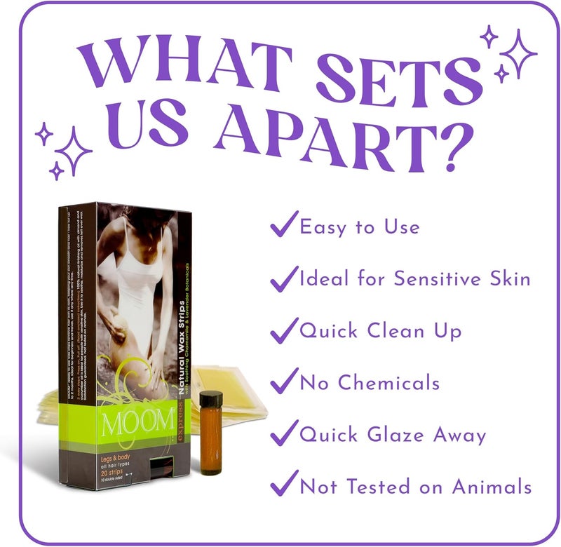 MOOM Express Wax Strips with Chamomile & Lavender - Image 3
